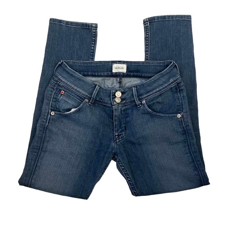 Hudson Sz:25 Collin Flap Skinny Crop Blue Jeans